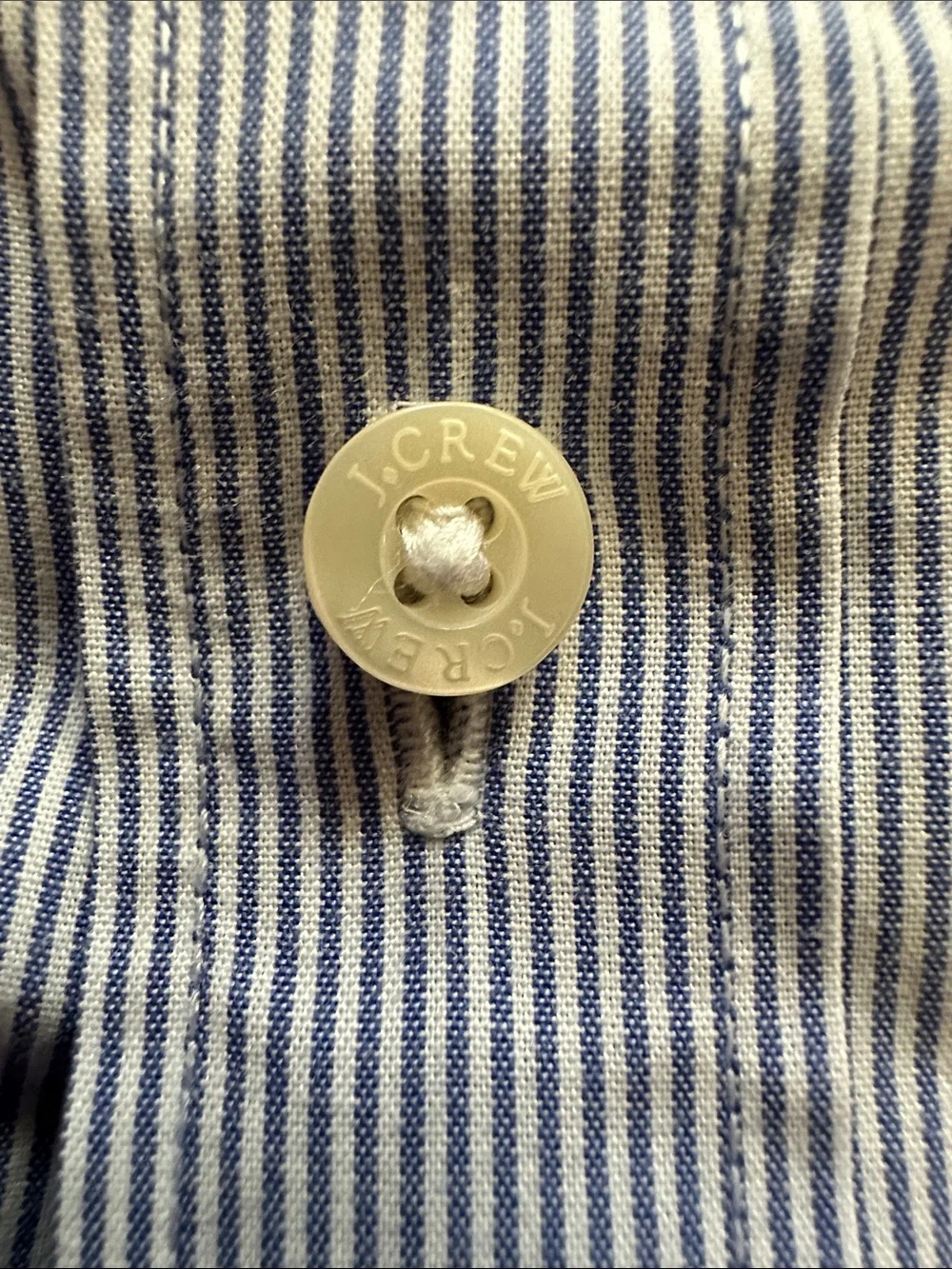 J. Crew Men's Light Blue Pinstripe Button-Down Dress Shirt